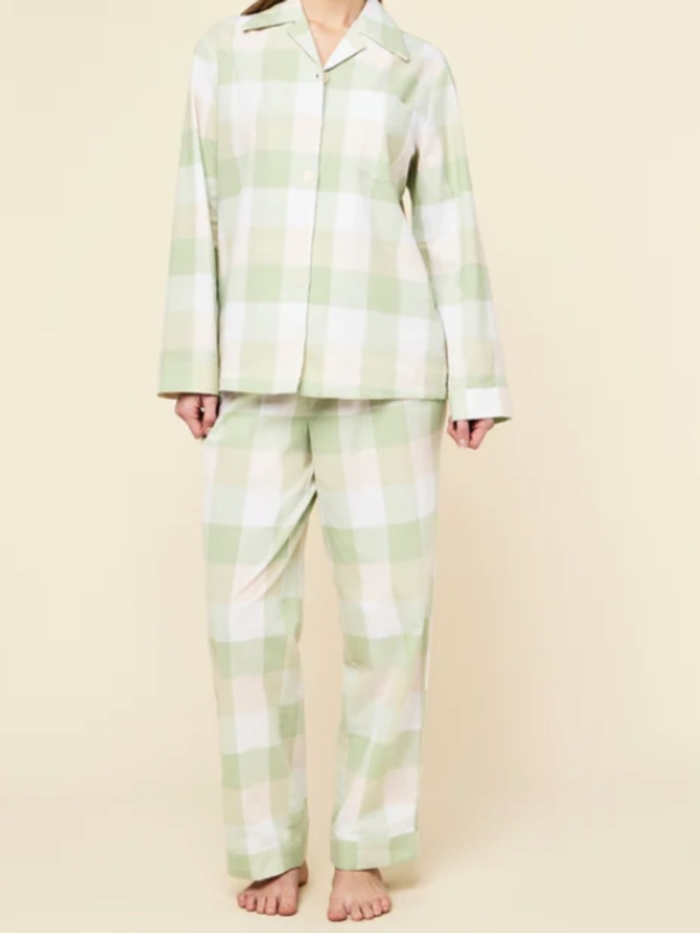Organic Cotton Plaid Full Length PJ Set